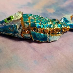 Vintage Cloissone Fish Keychain
